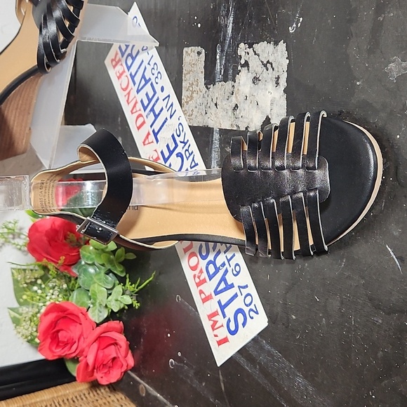 SUSINA Black Woven Strap Sandal Wedge 7.5M - Picture 6 of 15